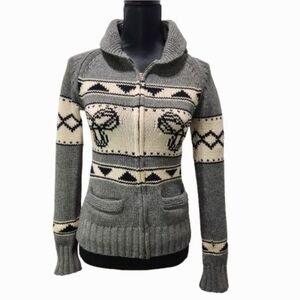 Aritzia TNA 'What I Love' Lambswool Shawl Neck Sweater Full-Zip Cardigan (S)